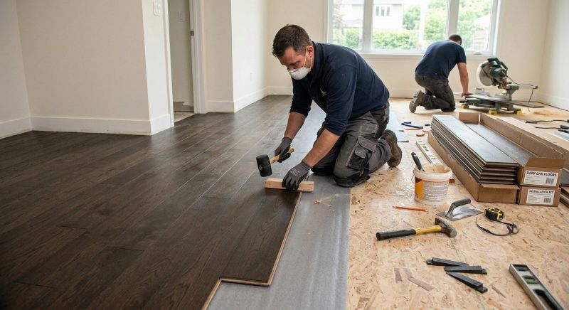 Dark Wood Floor Installation