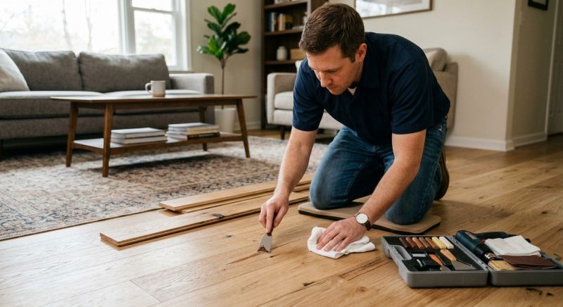 Our team working on Wood Floor Service projects in Puyallup, WA