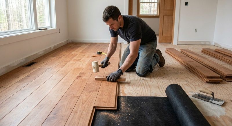 Cherry Floor Installation in Enumclaw, WA