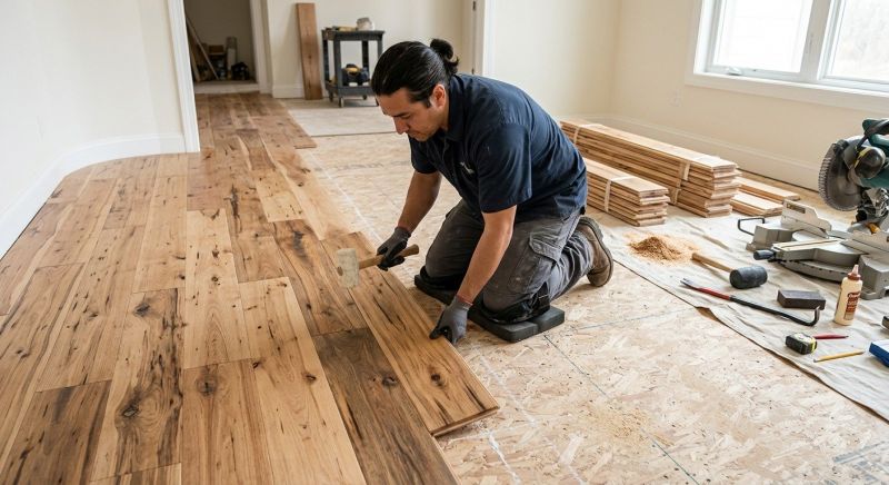 Hickory Floor Installation in Puyallup, WA