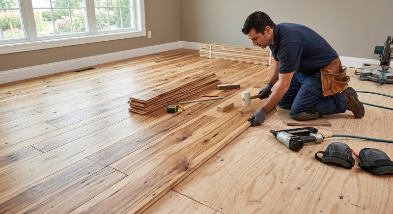 Hickory Floor Installation in Puyallup, WA