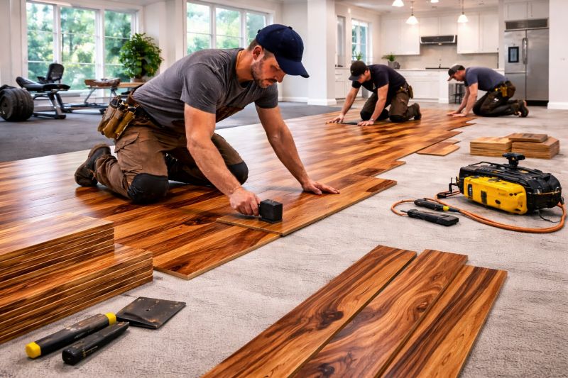 Teak Flooring Installation in Puyallup, WA